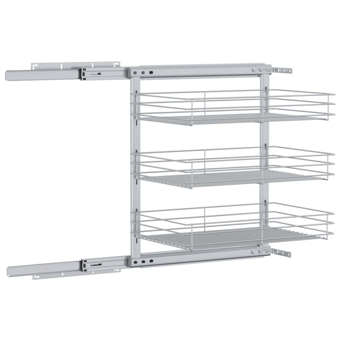 Coș sârmă bucătărie retractabil 3 niveluri argintiu 47x35x56 cm - WALTI WALTI