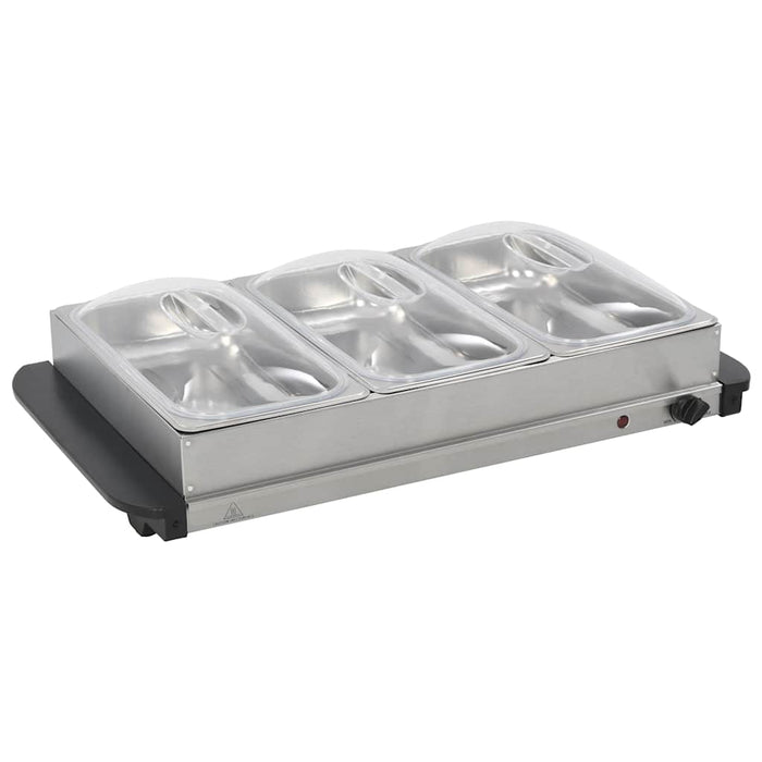 Încălzitor de servire bufet, 300 W, 3 X 2,5 L, oțel inoxidabil WALTI