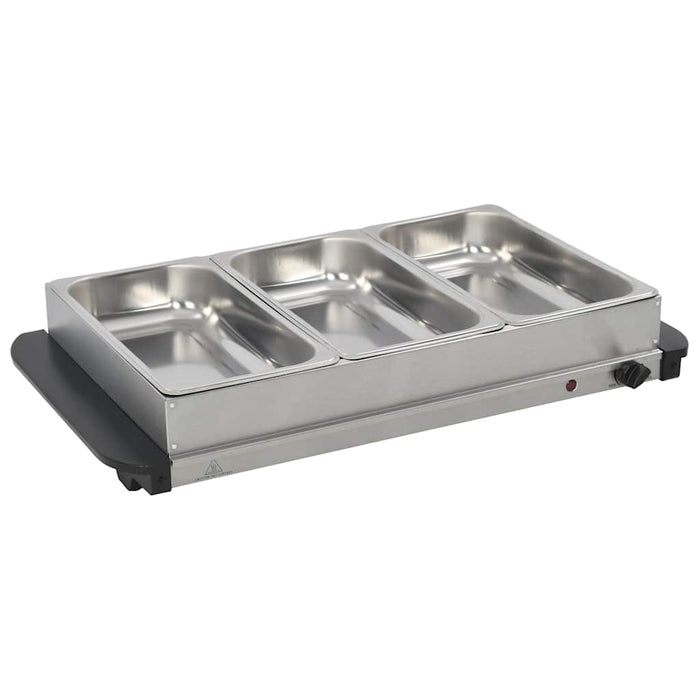 Încălzitor de servire bufet, 300 W, 3 X 2,5 L, oțel inoxidabil WALTI