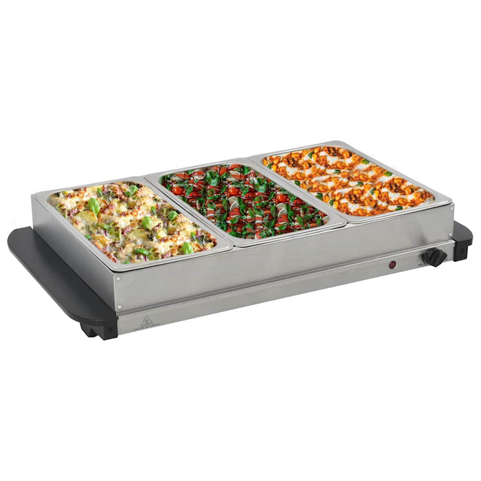 Încălzitor de servire bufet, 300 W, 3 X 2,5 L, oțel inoxidabil WALTI