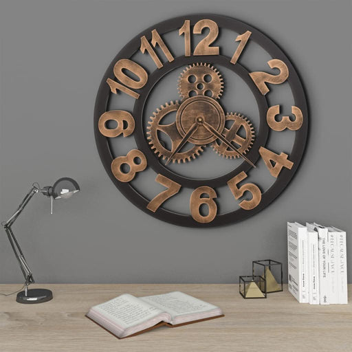 Ceas de perete, auriu și negru, 58 cm, metal - WALTI WALTI