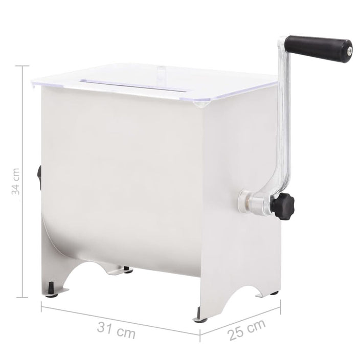 Malaxor de carne manual cu capac, argintiu, oțel inoxidabil - WALTI WALTI