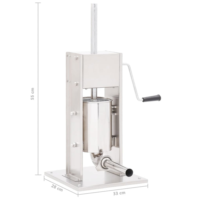 Aparat de umplut cârnați manual, argintiu, 3 L, oțel inoxidabil - WALTI WALTI