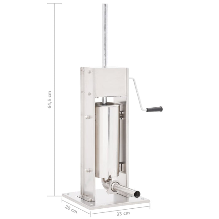 Aparat de umplut cârnați manual, argintiu, 5 L, oțel inoxidabil - WALTI WALTI
