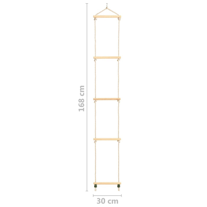 Scară din frânghie pentru copii, 30x168 cm, lemn masiv și PE WALTI