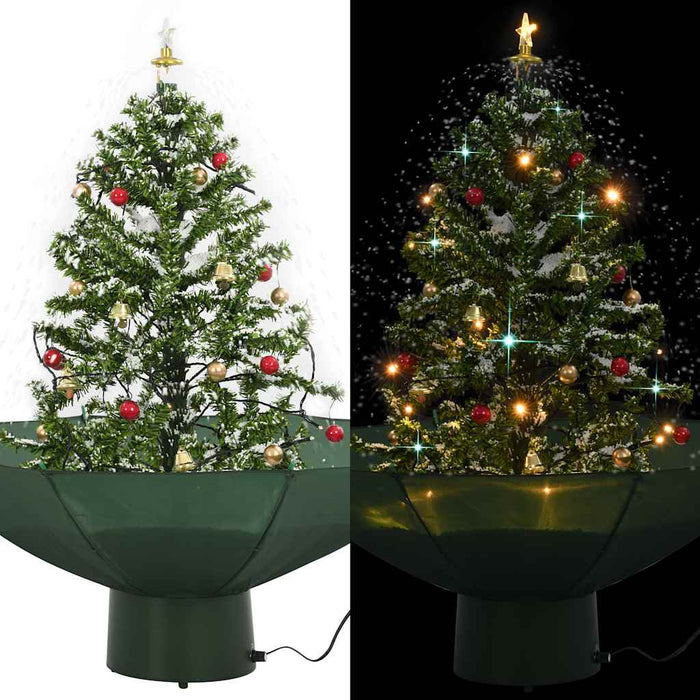 Brad de Crăciun cu ninsoare și bază umbrelă, verde, 75 cm - WALTI WALTI