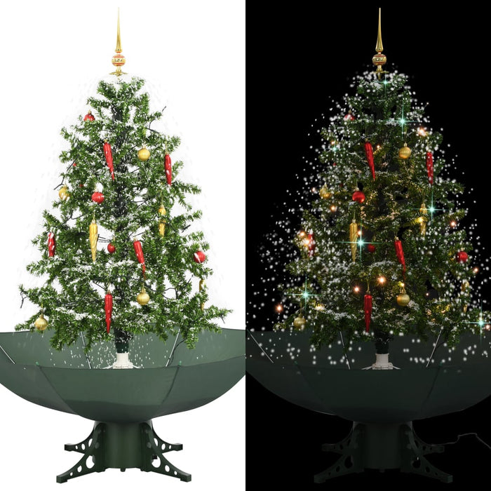 Brad de Crăciun cu ninsoare și bază umbrelă, verde, 140 cm - WALTI WALTI