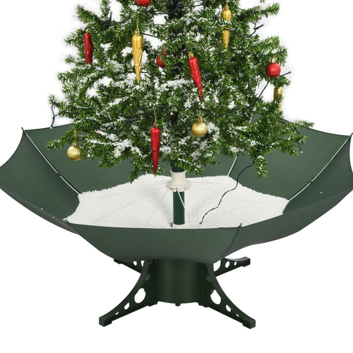 Brad de Crăciun cu ninsoare și bază umbrelă, verde, 140 cm - WALTI WALTI
