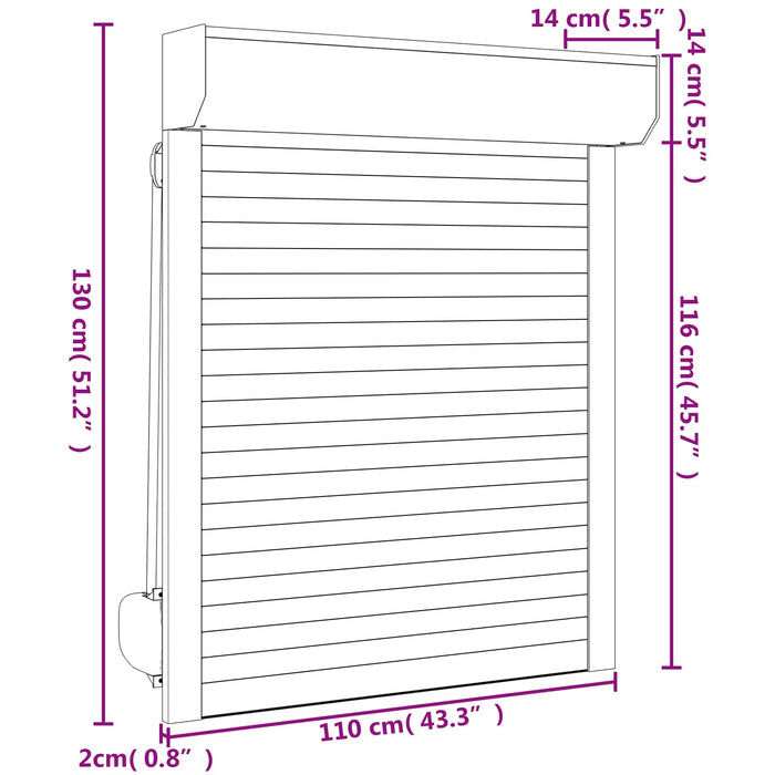 Obturator rulant Manual Alb 110 x 130 cm Aluminiu și Poliuretan WALTI