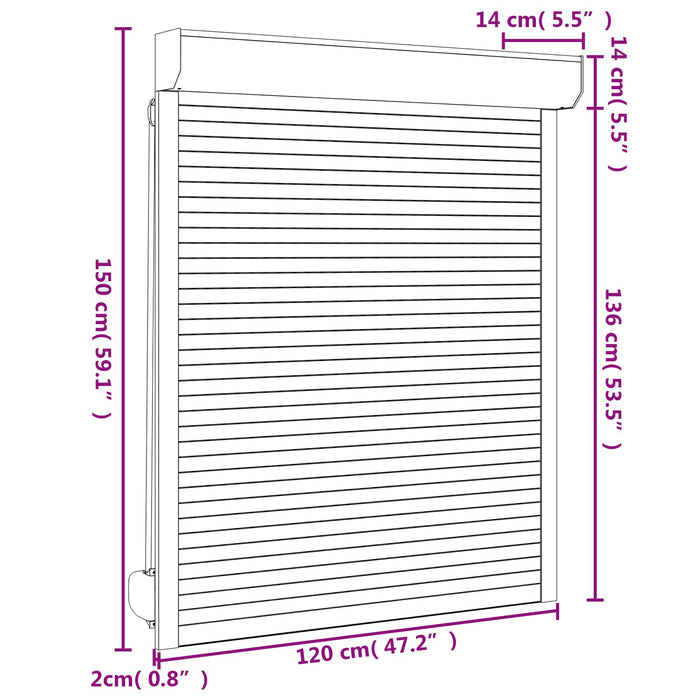 Obturator rulant Manual Alb 120 x 150 cm Aluminiu și Poliuretan WALTI