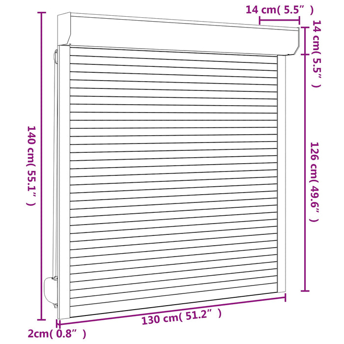 Obturator rulant Manual Alb 130 x 140 cm Aluminiu și Poliuretan WALTI