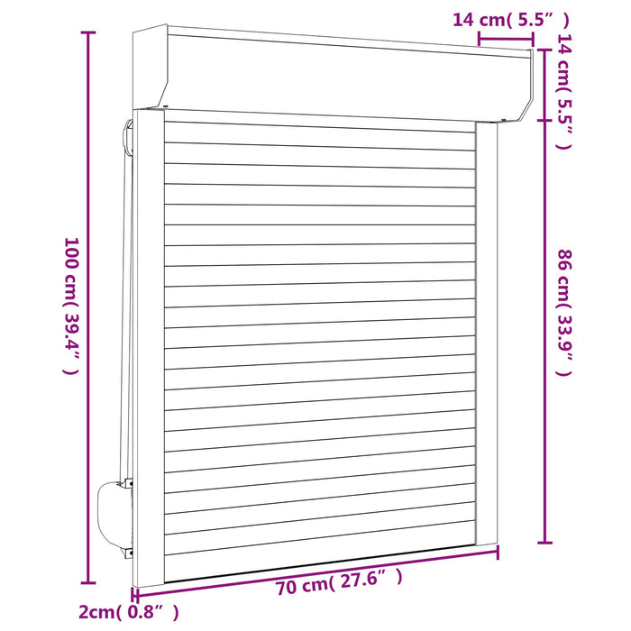 Obturator rulant Antracit 70 x 100 cm Aluminiu și Poliuretan WALTI