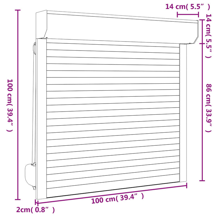 Obturator rulant Antracit 100 x 100 cm Aluminiu și Poliuretan WALTI