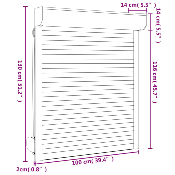 Obturator rulant Antracit 100 x 130 cm Aluminiu și Poliuretan WALTI