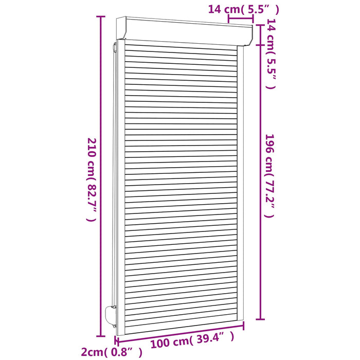 Obturator rulant Antracit 100 x 210 cm Aluminiu și Poliuretan WALTI