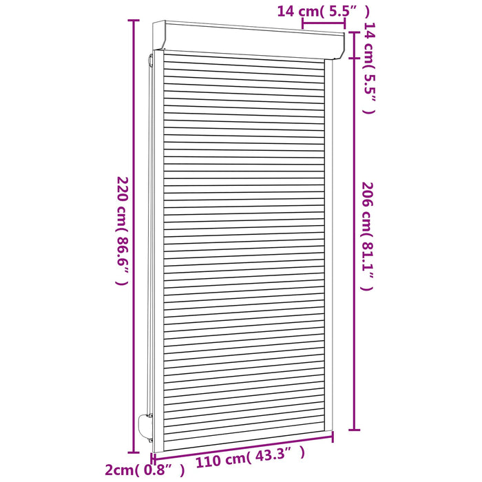 Obturator rulant Antracit 110 x 220 cm Aluminiu și Poliuretan WALTI