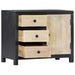 Dulap lateral sculptat manual, gri, 75x35x60 cm, lemn de mango - WALTI WALTI