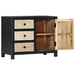 Dulap lateral sculptat manual, gri, 75x35x60 cm, lemn de mango - WALTI WALTI
