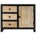 Dulap lateral sculptat manual, gri, 75x35x60 cm, lemn de mango - WALTI WALTI