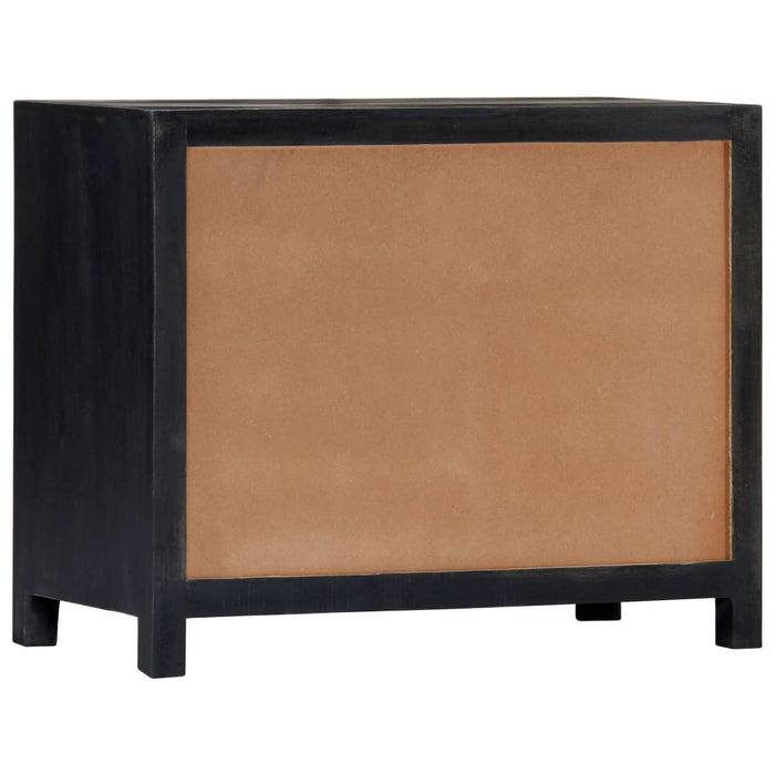 Dulap lateral sculptat manual, gri, 75x35x60 cm, lemn de mango - WALTI WALTI