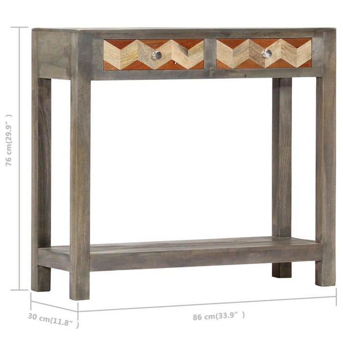 Masă consolă, gri, 86 x 30 x 76 cm, lemn masiv de mango - WALTI WALTI