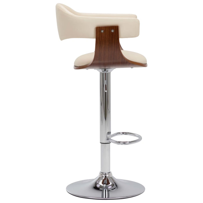 Scaune de bar, 2 buc., crem, lemn curbat și piele ecologică - WALTI WALTI