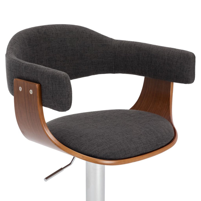 Scaune de bar, 2 buc., gri, lemn curbat și material textil - WALTI WALTI