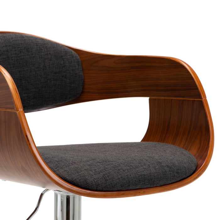 Scaun de bar, gri, lemn curbat și material textil - WALTI WALTI