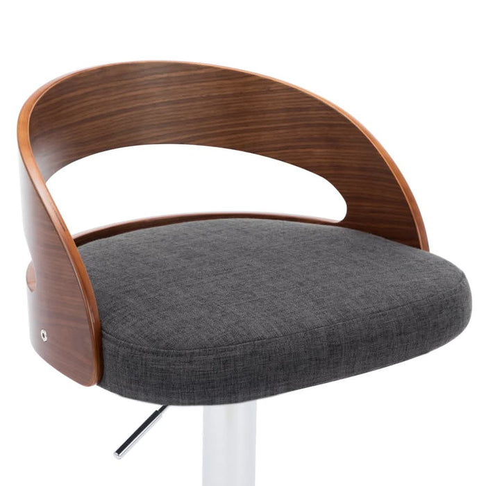 Scaune de bar 2 buc. gri închis, material textil & lemn curbat - WALTI WALTI