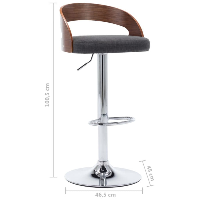 Scaune de bar 2 buc. gri închis, material textil & lemn curbat - WALTI WALTI