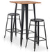 Set mobilier de bar, 3 piese, negru, oțel - WALTI WALTI