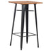 Set mobilier de bar, 3 piese, negru, oțel - WALTI WALTI