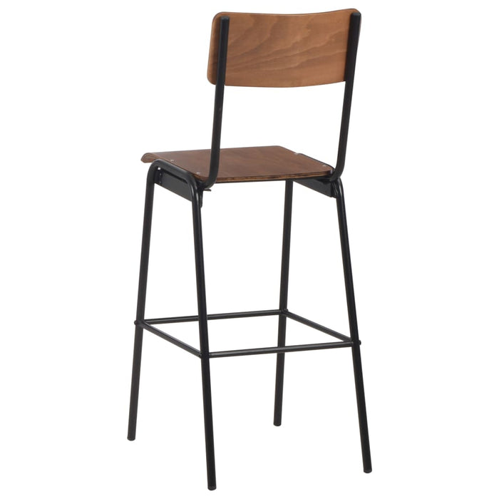 Set mobilier de bar, 3 piese, maro și negru, oțel - WALTI WALTI
