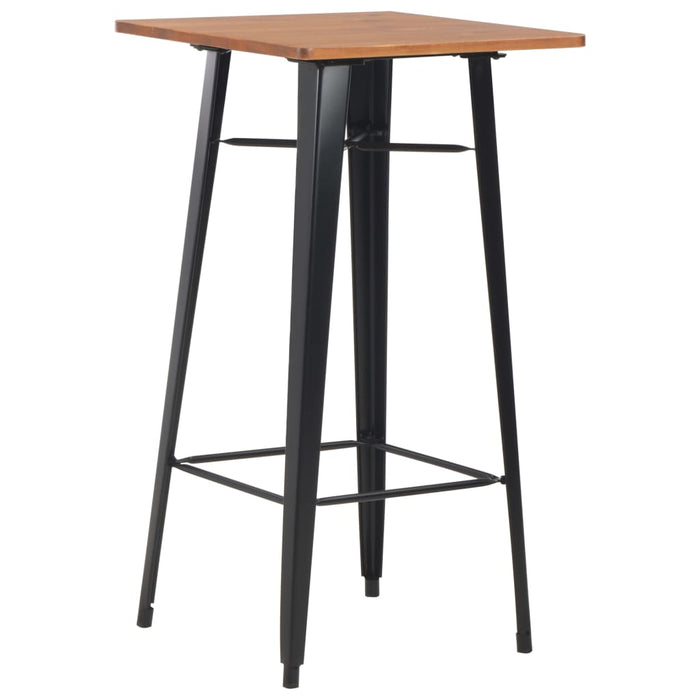 Set mobilier de bar, 3 piese, maro și negru, oțel - WALTI WALTI