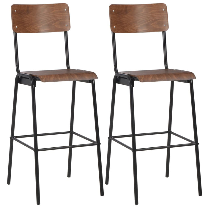 Set mobilier de bar, 3 piese, maro și negru, oțel - WALTI WALTI