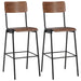 Set mobilier de bar, 3 piese, maro și negru, oțel - WALTI WALTI