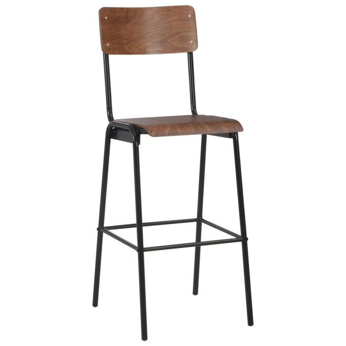 Set mobilier de bar, 3 piese, maro și negru, oțel - WALTI WALTI