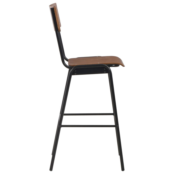 Set mobilier de bar, 3 piese, maro și negru, oțel - WALTI WALTI