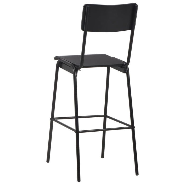 Set mobilier de bar, 3 piese, negru, oțel - WALTI WALTI