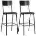 Set mobilier de bar, 3 piese, negru, oțel - WALTI WALTI