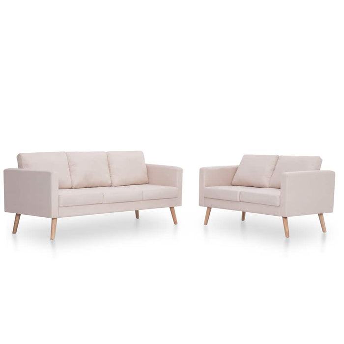 Set de canapele, 2 piese, crem, material textil - WALTI WALTI