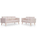 Set de canapele, 2 piese, crem, material textil - WALTI WALTI