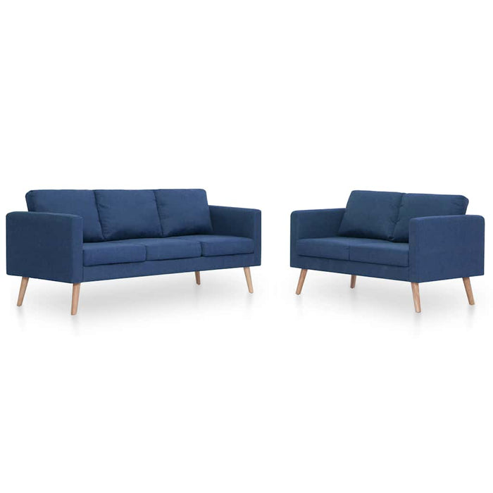 Set de canapele, 2 piese, albastru, material textil - WALTI WALTI