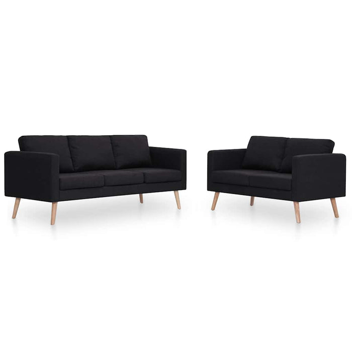 Set canapele, 2 piese, negru, material textil - WALTI WALTI