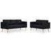 Set canapele, 2 piese, negru, material textil - WALTI WALTI