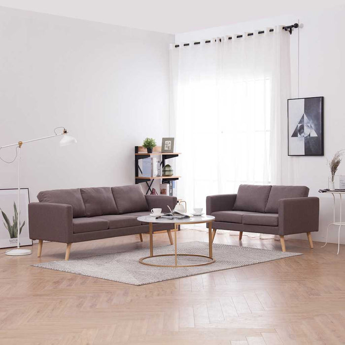 Set de canapele, 2 piese, gri taupe, material textil WALTI