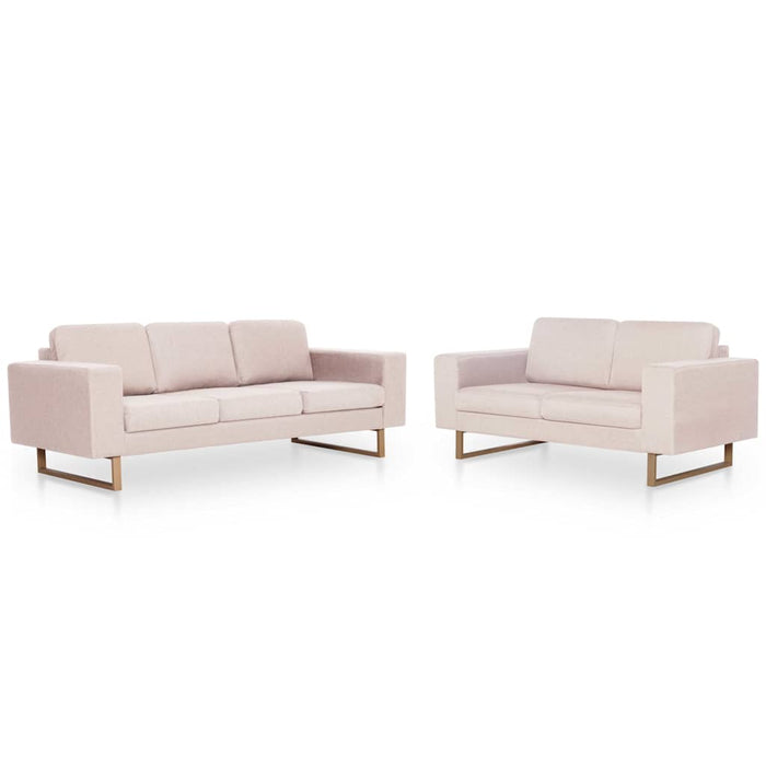 Set de canapele, 2 piese, crem, material textil - WALTI WALTI
