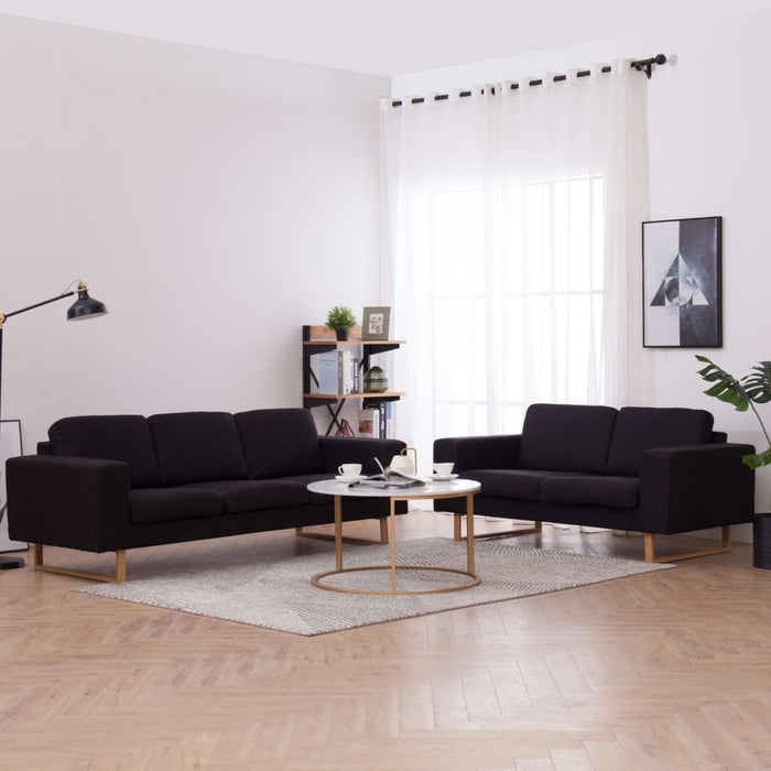 Set de canapele, 2 piese, negru, material textil WALTI