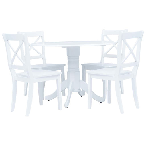 Set mobilier bucătărie, 5 piese, alb, lemn masiv de hevea - WALTI WALTI