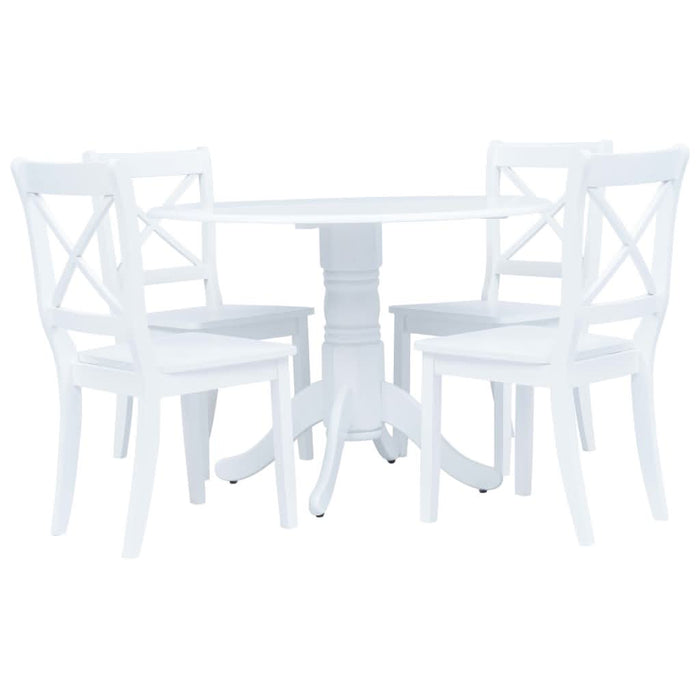 Set mobilier bucătărie, 5 piese, alb, lemn masiv de hevea - WALTI WALTI